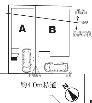 新築／ふじみ野市上福岡5丁目　第1期　全2棟の区画図