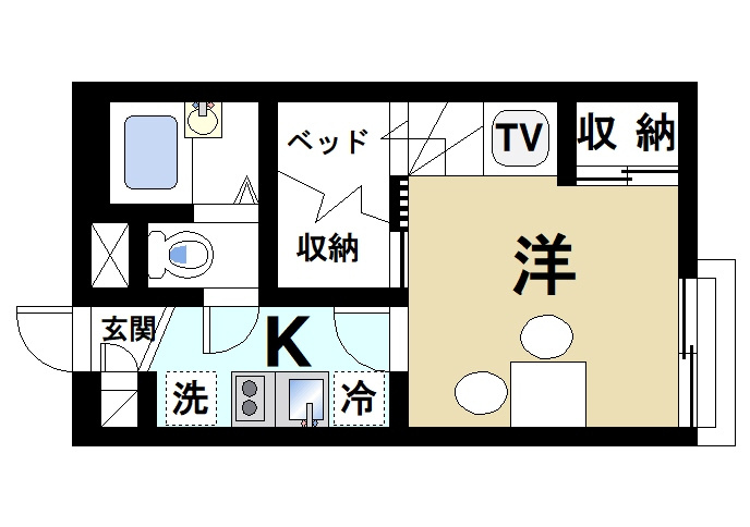 レオパレスエスペランサの間取り|一人暮らしに便利な間取りです