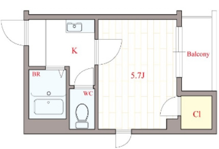 大阪市西区新町１丁目の賃貸マンションの間取り