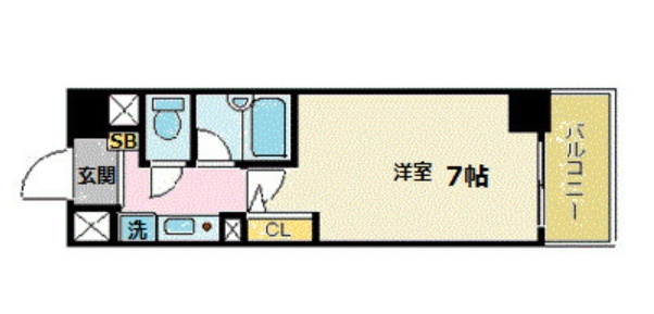 大阪市西区阿波座１丁目の賃貸マンションの間取り