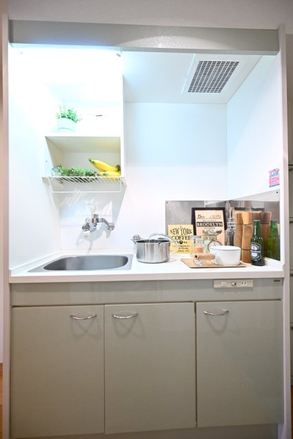 ルーク池尻　室内洗濯機置場　角部屋　2面採光のキッチン