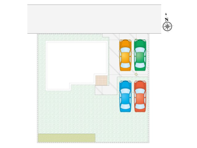 《1号棟　敷地面積248.03㎡（75.02坪）》お車4台駐車可能！急な来客にも対応できます◎