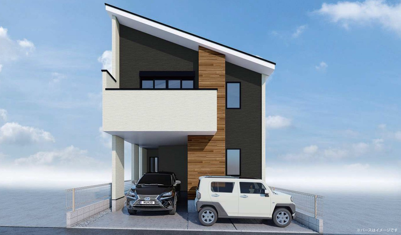 茅ヶ崎市共恵1期　新築戸建　全1棟1号棟の外観パース