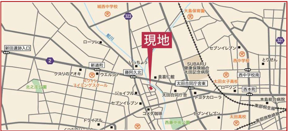太田市藤阿久町　Kダンパー　全４区画の地図