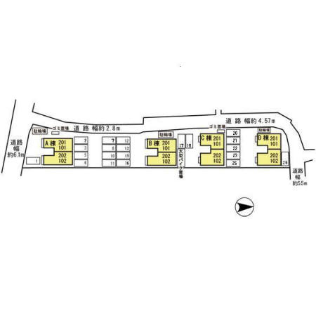 リビングタウン新大宮　B棟の区画図