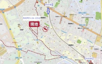 【地図】 | 府中市西府町5-24-1付近