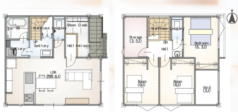 ＼新築モデルハウス／　好評販売中！　静岡市駿河区みずほ１期　全２邸の間取り|３LDK+Ｓ