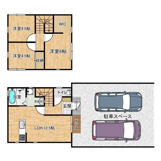 貸家（神田１５１０－１４－１）　Ａ棟の間取り