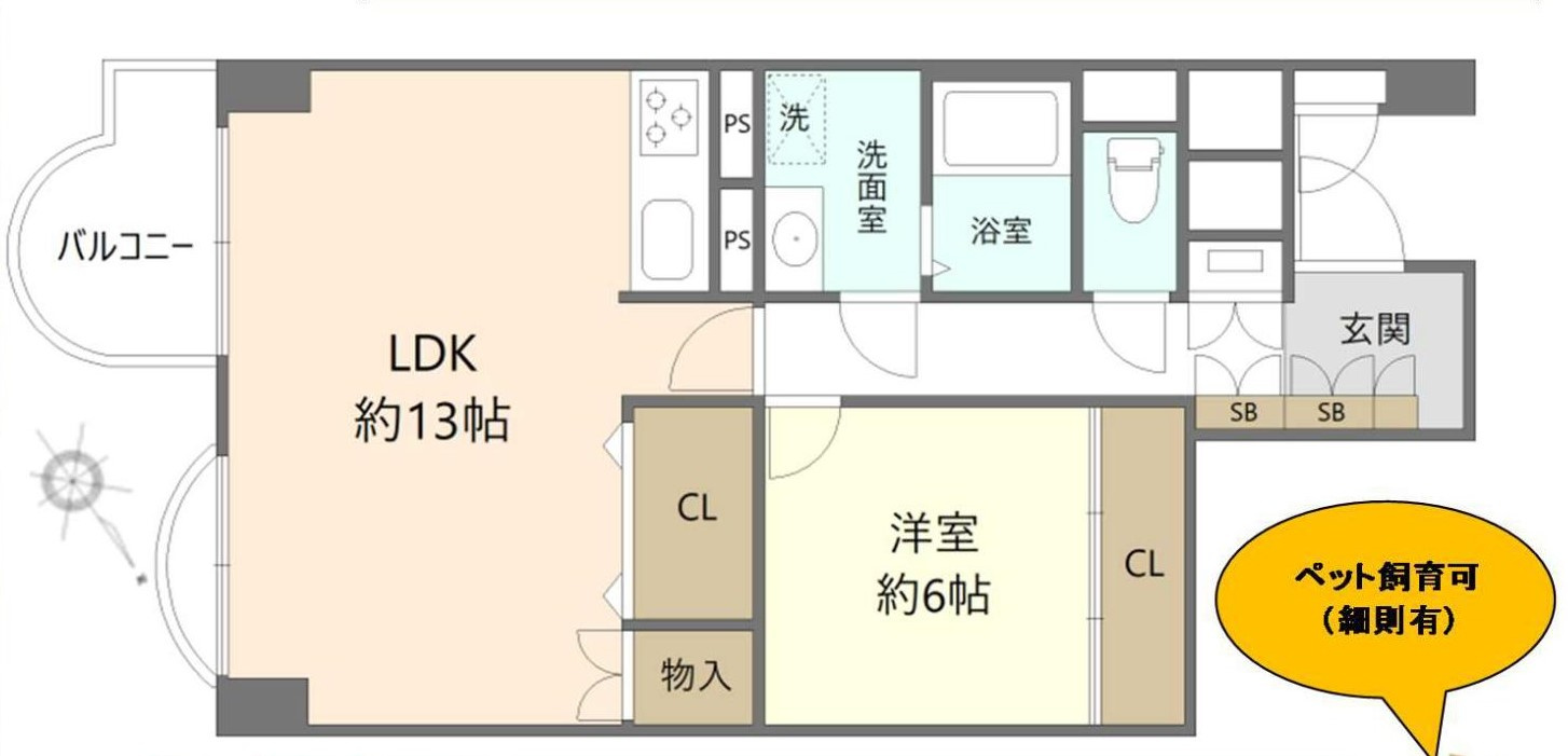 海まで4分！逗子マリーナ２号棟　1階の間取り|導線を考えられた間取り