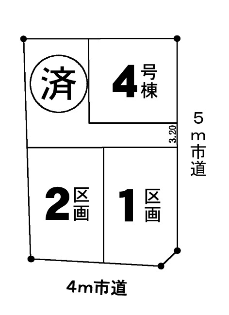 入間市上藤沢　未入居戸建て　４号棟の区画図