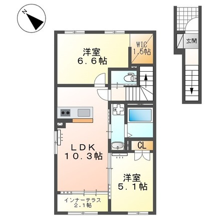 サクラヴィラージュ津福の間取り|使い勝手の良い間取りです♪
