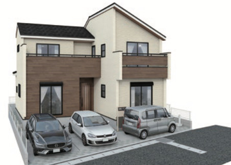 【仲介手数料無料】所沢市上安松２期全１棟　所沢市の新築住宅なら西武ハウジングの外観パース