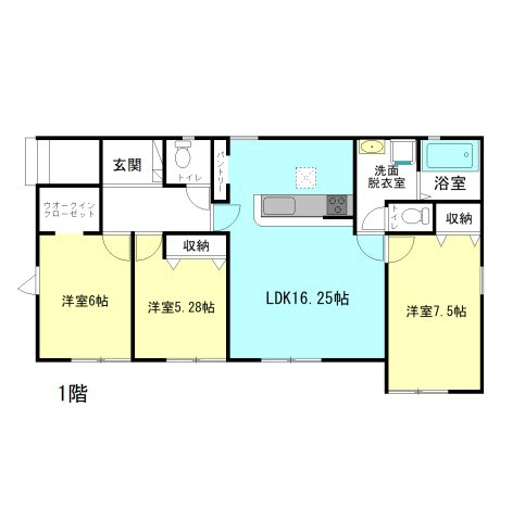 【間取り】 | リナージュ高崎市江木町23-1期ー⑤ | 人気の3LDK「平屋」住宅登場です！
全居室南向きの暖かな間取り！