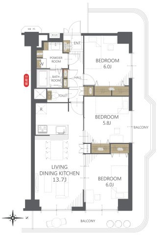 【間取り】シャルム堺 