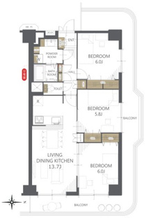 【間取り】シャルム堺 