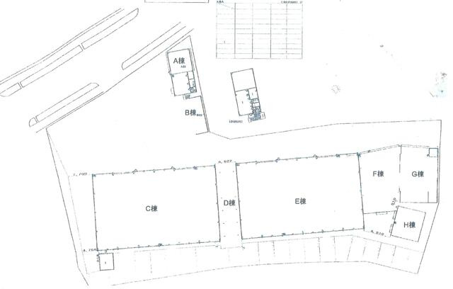 鹿沼市上石川　貸倉庫の区画図
