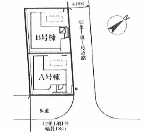 平塚市夕陽ケ丘　新築戸建全2棟　A号棟の区画図