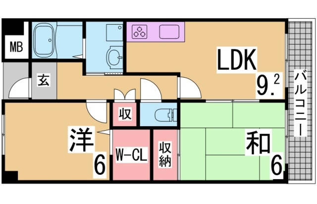 神戸市須磨区戎町５丁目の賃貸マンションの間取り
