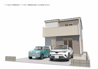 【外観パース】 | REXCRAS　西尾市熊味町第1-2号棟 | 完成予想図