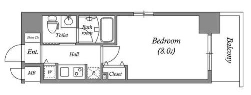 大阪市中央区安堂寺町２丁目の賃貸マンションの間取り
