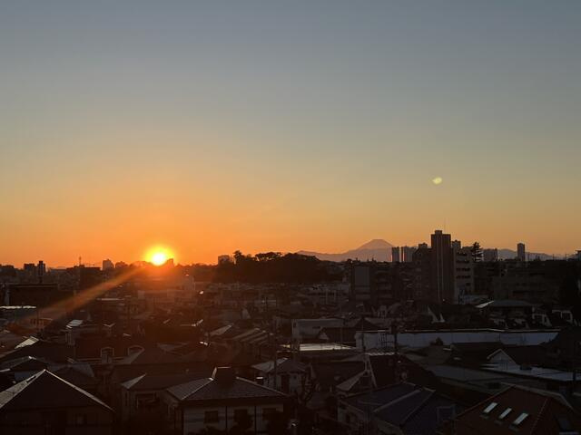 【展望】 | 大森ラルタビル | 西側窓より夕方の富士山 