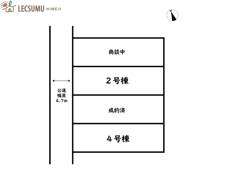 姫路市西庄第６／全４棟の区画図
