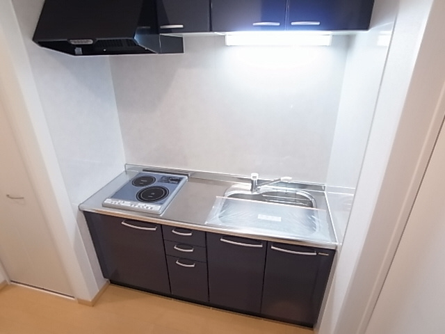 神戸市兵庫区会下山町１丁目のアパートのキッチン|システムキッチン（ＩＨ２口コンロ）
