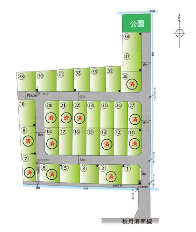 ライフフィールド三田小学校前の区画図