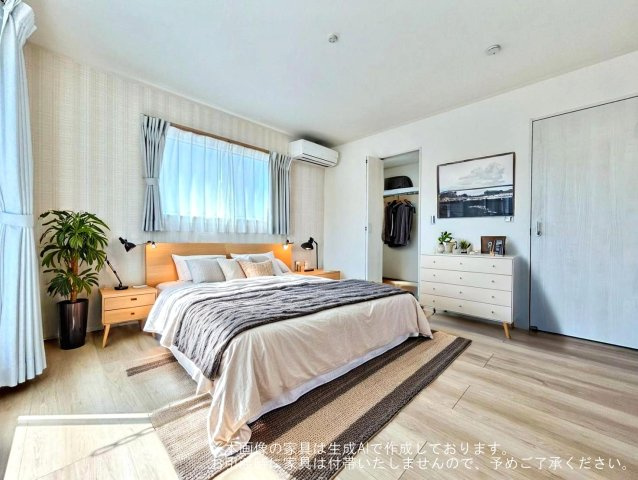 加須市下高柳　中古一戸建て　の寝室|※本画像の家具は生成AIで作成しております。
お引渡時に家具は付帯いたしませんので、予めご了承ください。