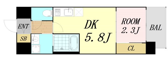 セレニテ南堀江エクラ　仲介手数料無料の間取り