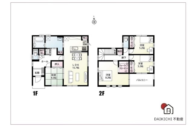 【間取り】 | 羽生市藤井上組　新築戸建　全6棟　2号棟