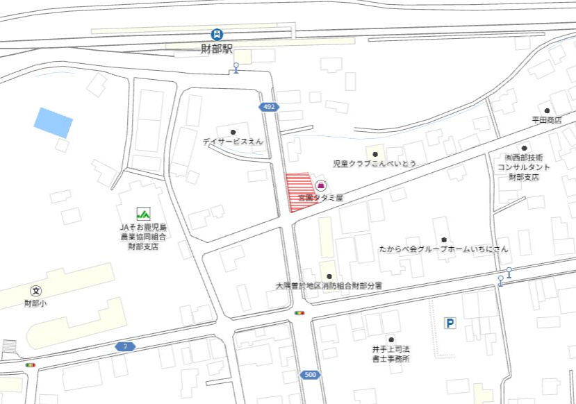 曽於市財部町北俣の売地の土地図