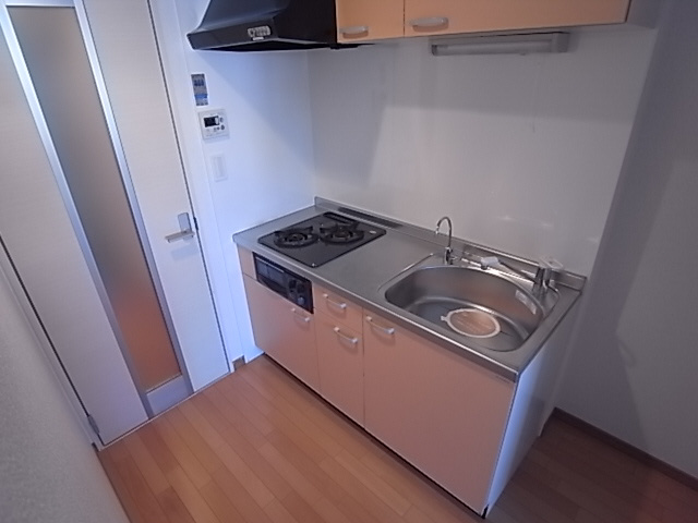 神戸市兵庫区永沢町４丁目の賃貸マンションのキッチン|システムキッチン（ガス２口）