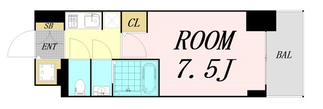 S-RESIDENCE難波Briller　仲介手数料無料の間取り