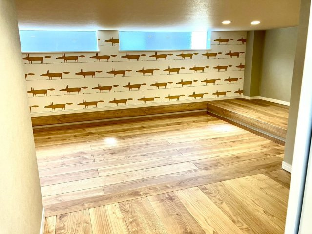 エクセシオール丸亀城平屋モデル　２号地の子供部屋|半地下の収納・お子様が遊べる空間です。