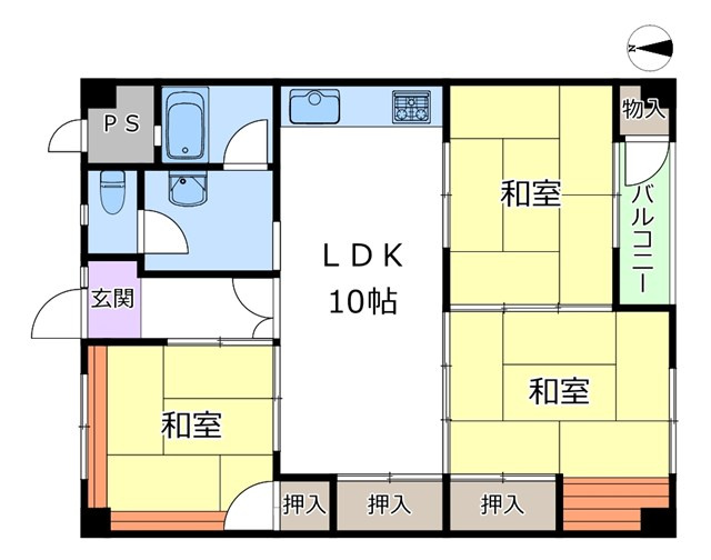 【間取り】 | 千里南町第一次住宅A-3棟 | エイブルにて取扱い可能な住宅ローンは、全部で10種類以上！お客様にピッタリの住宅ローンを当社のFPよりご案内させて頂きます。住宅ローンのご相談だけでも、お気軽にご相談下さいませ。