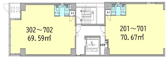 VILLAGE RIVER西天満の区画図