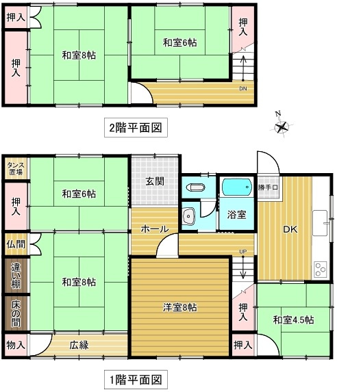海部郡大治町大字砂子字柳原の中古一戸建の間取り