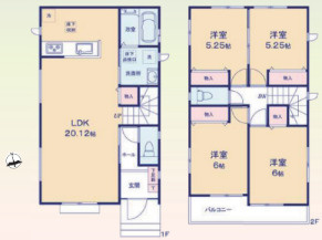 富士宮市東町21番　新築戸建　全2棟　B号棟の間取り