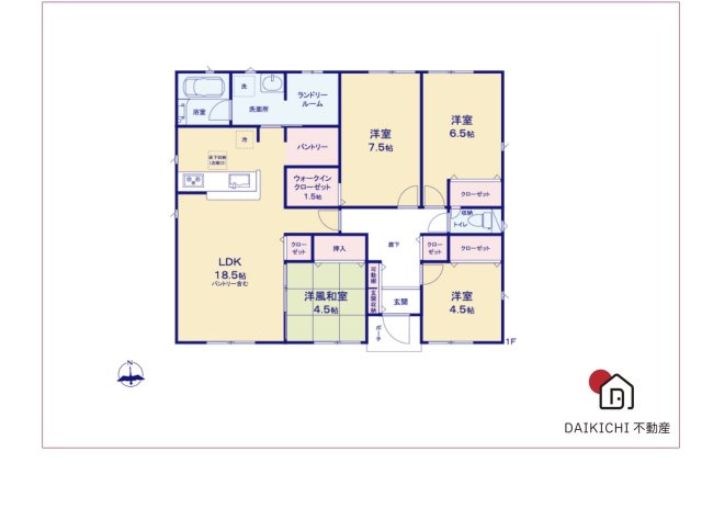 【間取り】 | 美里町小茂田第２　クレイドルガーデン　新築戸建　　全2棟　　２号棟 | 2号棟