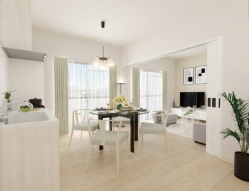 立川羽衣町住宅2号棟の居間・リビング|リビングです