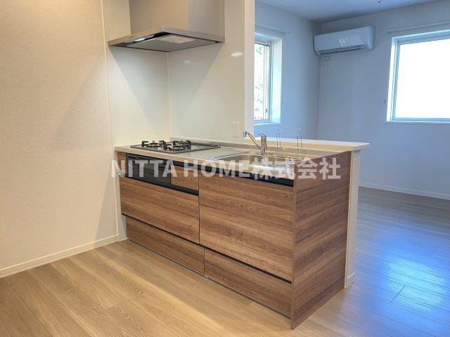 シャーメゾン　カーサ　デ　花音のキッチン|３口ガスコンロ＆グリル付き◇