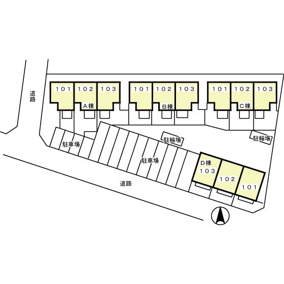 リビングタウン長橋台　Dの区画図