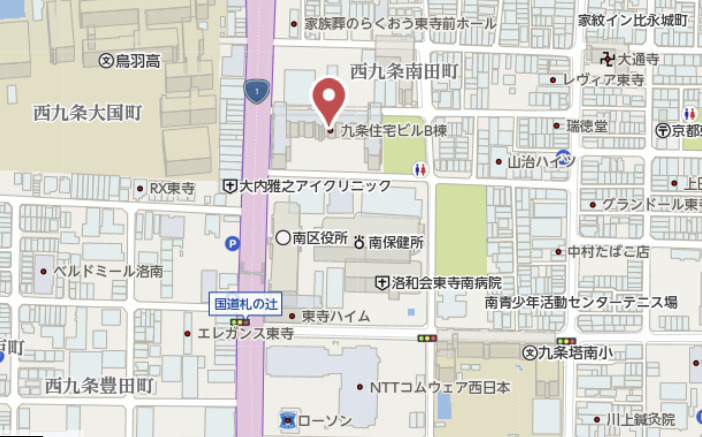 九条住宅B棟　10階の地図