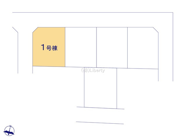 常陸大宮市石沢第4　新築戸建　1号棟の区画図