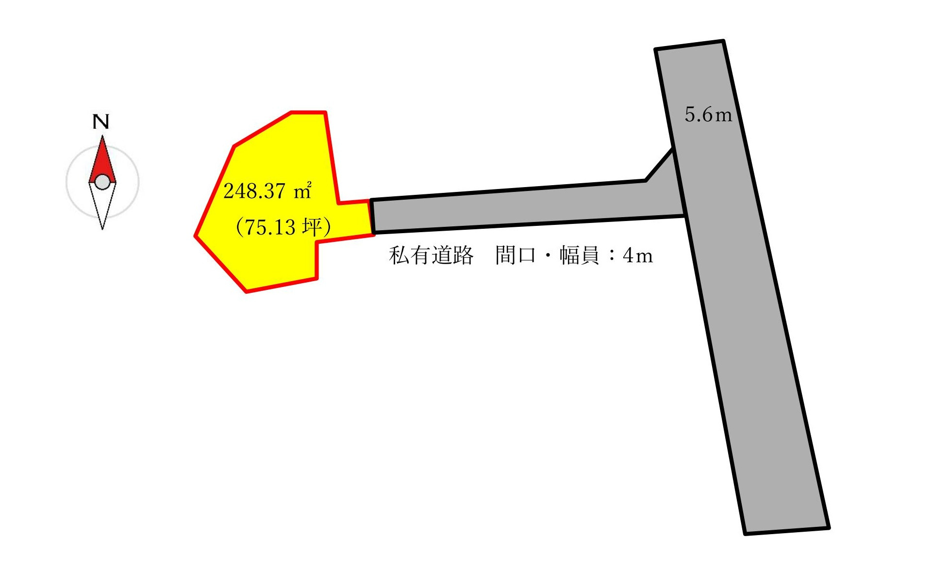 桜川市西小塙75坪売地の土地図