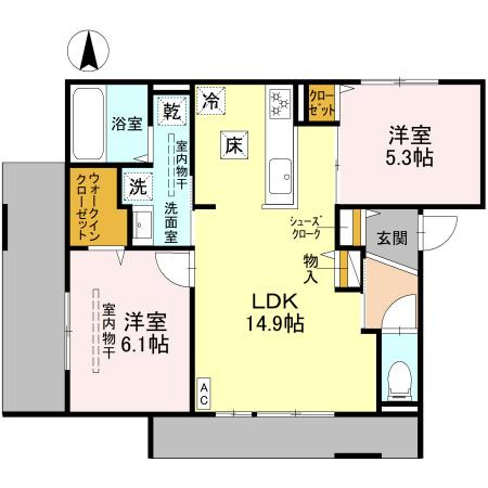 D-residence下田部A棟の間取り