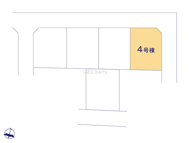 常陸大宮市石沢第4　新築戸建　4号棟の区画図