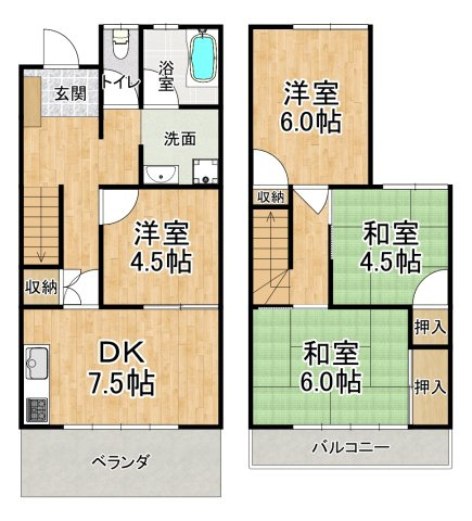 タウンハウス池上の間取り|※間取りが現況と異なる場合は現況を優先します※