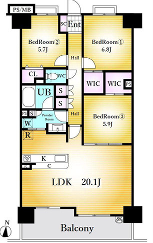 ハイホーム湘南平塚の間取り